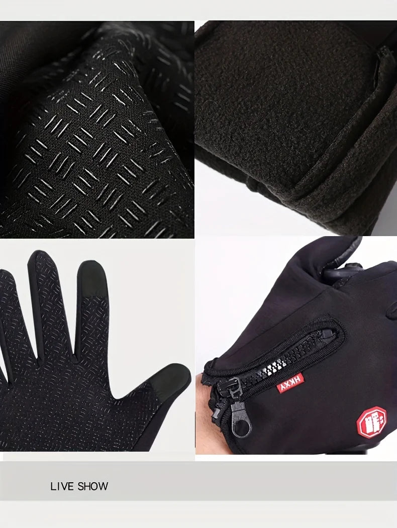 Warm Winter Gloves - Unisex - Outdoor, Cycling, Driving, Motorcycle, Cold Gloves Windproof Non Slip Gloves