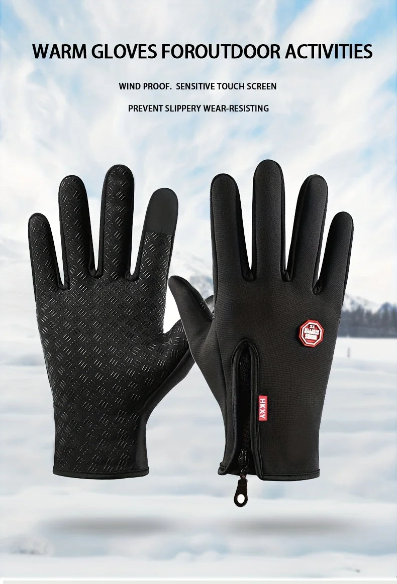Warm Winter Gloves - Unisex - Outdoor, Cycling, Driving, Motorcycle, Cold Gloves Windproof Non Slip Gloves